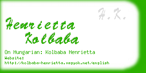 henrietta kolbaba business card